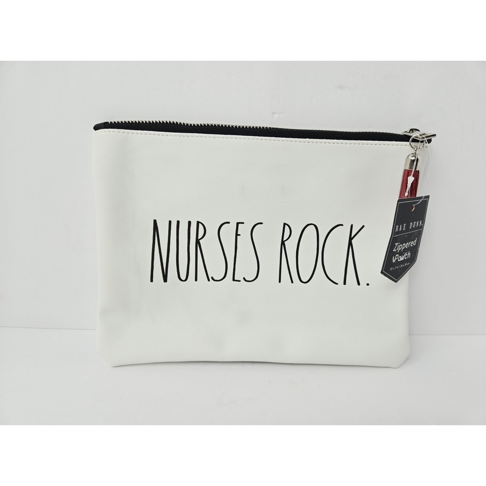 Rae Dunn Nurses Rock zip bag organizer pouch makeup bag NWT10x7" doctor